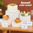 Marsui 8 Pcs Buffet Risers Food Display for Dessert Table Cake Riser Display Stands Acrylic Foldable Cardboard Cake Stands Tall Columns for Parties Birthday Wedding Pillars Decoration (Small)