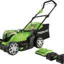 Greenworks 48V (24V x 2) 17" Cordless (Push) Lawn Mower (200+ Compatible Tools), (2) 4.0Ah Batteries and Dual Port Rapid Charger Included
