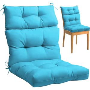 Rocking Chair Cushion 1 Pack, Non-Slip High Back Seat Pads with Ties, Indoor Outdoor Patio Rocker Chair Mat for Garden Living Room, Blue