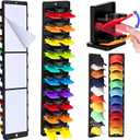 2-Pack Hat Rack for Wall, No-Drill Adhesive Baseball Cap Organizer with 20 Spring-Loaded Clips, Damage-Free Hat Holder for Closet Door Entryway, Screw Option Included, Space-Saving Hat Display Stand