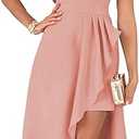 Dokotoo Women's One Shoulder Sleeveless Ruffle Empire Waist Asymmetrical High-Low Bodycon Formal Wedding Guest Midi Dresses M