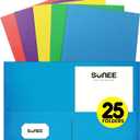 SUNEE Folders with Pockets(25 Pack, Assorted Colors), 2 Pocket Folders Fit Letter Size Paper, Paper File Folder for School Office Home Business (Multicolored)