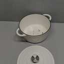 Enameled Cast Iron Dutch Oven - Umite Chef 5QT Pot with Lid & Cotton Potholders - Heavy-Duty Cookware for Bread Baking, Braising, Stews, Roasting(Cream White)