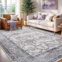 6x9 Washable Non-Slip Area Rug for Living Room(Gray Purple)