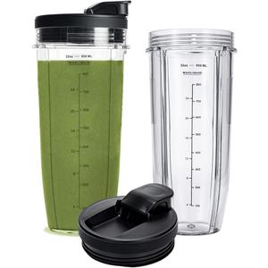 32OZ Replacement Cups Compatible with Ninja Nutri BN401, SS101, BN400, BN800, BN801, SS351, SS151 TWISTi DUO Blender, with Upgraded Sip and Seal Lids- Convenient to Drink Directly.(2 Pack)