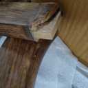SideTable in Solid Wood With Hand Carving,End Table, 4Leg Table 18x22 Burnt