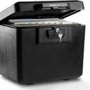 SentrySafe Black Fireproof Document Box with Key Lock, Safe Secures Files and Documents for Home or Office, 0.61 Cubic Feet, 13.6 x 15.3 x 12.1 inches, 1170