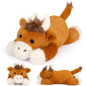 Highland Cow Weighted Stuffed Animal, 11inch Cute Cow Plush Soft Toy for Boys Girls, Soft Weighted Plush for Kids, Birthday Valentines Day Gifts for Her, Him, Home Decor