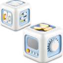 Busy Cube Toy for 1 Year Old, Montessori for 1+ Year Old, Travel Toys for Toddlers 1-3, Learning Fine Motor Skills| Birthday Gifts for 12 Months Stocking Stuffers (Blue)