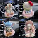 2 x Car Air Freshener Vent Clip with Light Used for Labubu Car Seat,Have A Seat Compatible with Labubu Accessories (USB Type-Pink)