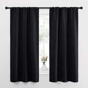 NICETOWN Black Out Curtain Panels for Kitchen - Energy Smart Decoration Thermal Insulating Blackout Drapes/Draperies for Small Window (2 Panels, 34 inches Wide by 63 inches Long)