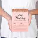 Andaz Press Blush Pink And Rose Gold Glitter Elegant Party, 5X7-Inch Invitations With Envelopes, 60th Birthday, 24-Pack, Double Sided Printing, Birthday Invitations For Women 60th Birthday Invitations