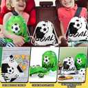 Shappy 16 Pack Drawstring Bags for Party Favors 12 x 10 Inch Treat Candy Goodie Gifts Bags Team Supplies Sport Birthday Party Favors(Soccer,Green, Black)