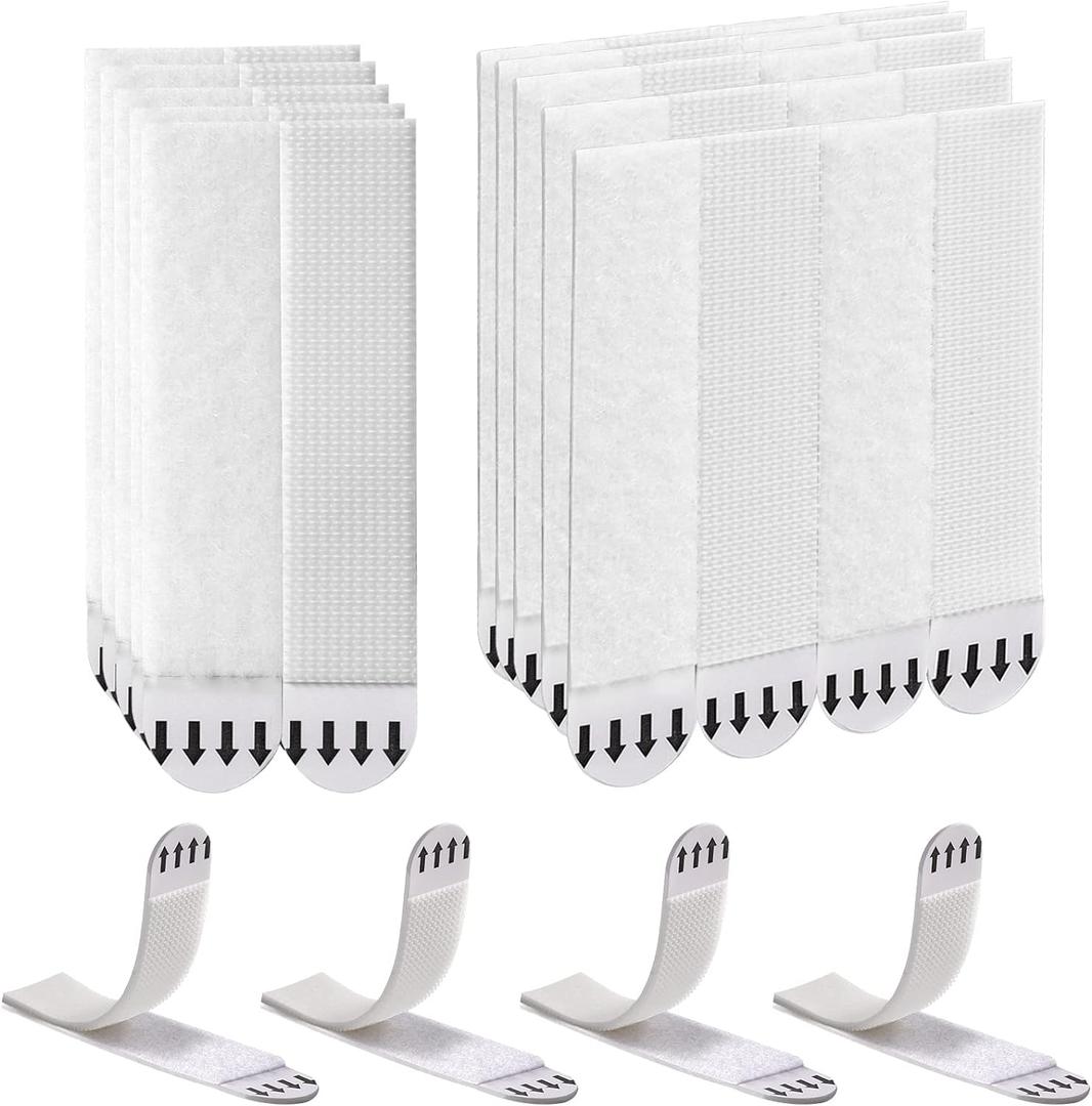 Sinnsally Large Picture Hanging Strips Heavy Duty,20-Pairs(40 Strips) Sticky Picture Hangers for Walls Hanging Without Nail,Damage Free No Nails Refill Adhesive Poster Frame Mounting,White