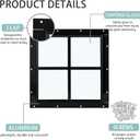 Tandefio 2 Pack 12'' x 12'' Black Flush Mount Shed Window with Tempered Glass Household Windows with Screws for Chicken Coop Sheds Barns Playhouse