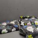 Rezutan Dog Blankets for Large Dogs,with Flannel Gray Elephant Pattern and paw Prints, 60x50 inches, Cat Blanket Puppy Supplies Dog, Soft Pet Mat Throw Cover for Kennel Crate Bed. (-Grey-)