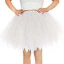 Women Adult Tutu Skirt 1980s Vintage Tutu Ballet Bubble Dance Skirts Teens Plus Size Halloween Tutu (Medium-Large, White)