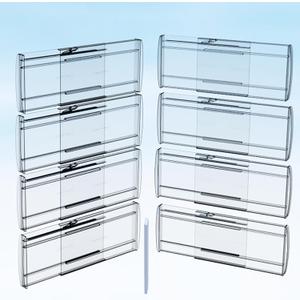 8 Pack Adjustable Drawer Dividers for Clothes,6" High Expandable From 12-20" Clear Drawer Organizers, PC Plastic Separators for Dresser/Bedroom/Bathroom/Kitchen/Office Storage