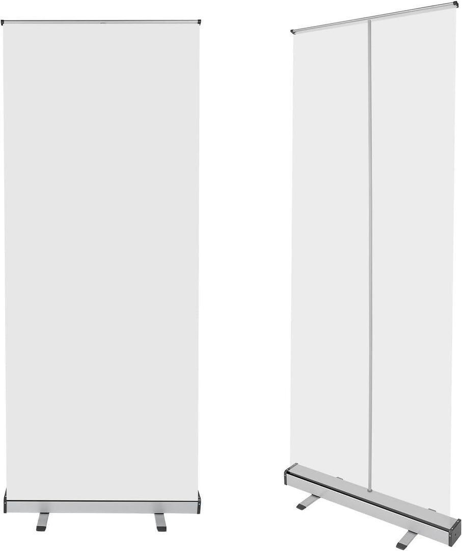 Retractable Banner Stand 33"x79" Base, Heavy Duty Metal Roll Up Banner Stand Replacement, Portable Pull Up Banner Hardware for Trade Show, Event, Store Display (Base Only, No Print), 33" x 81"
