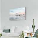 WALLSUP DECOR Ocean Pier Canvas Wall Art: Coastal Picture Sunset Seascape Painting Beach Artwork Sea Prints for Bathroom Bedroom Home Offic, 36"L x 24"W