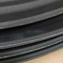 4 Pcs 24 Inch x 29 Inch Restaurant Serving Trays Black PP Plastic Non Slip Tray Rubber Lined Large Oval Tray for Kitchen Dining Room Cafeterias Fast Food Service