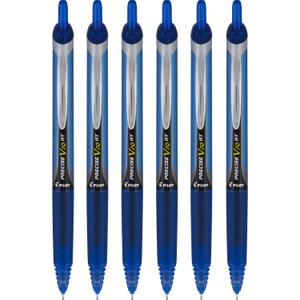 Pilot Precise V10 RT Retractable Liquid Ink Rollerball Pens, Bold Point, 1.0mm, Blue Ink, 6 Count