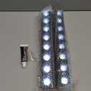 High Brightness Solar Fence Lights Solar Sign Lights Outdoor 2 Pack, Automatic Charging and On/Off Light Switch, 8 LED Beads for Gardens, Porches, Patios, Decks, Fencescapes-Cool Light