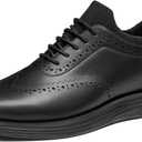Bruno Marc Men's MaxFlex Dress Sneakers Oxfords Casual Wingtip Brogue Shoes (8.5, All Black)