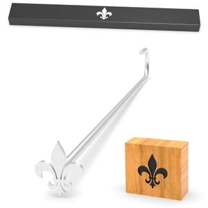 2.75" Custom Wood Branding Iron Personalized for Wood Working, Leather Hats, Steak, BBQ Brander & Bread Logo, Personalized Steak Branding Iron for Food (Large, 083# Fleur De Lis)