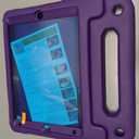 JETech Kids Case for iPad 10.2-Inch (9th/8th/7th Generation, 2021/2020/2019) with Built-in Screen Protector, Shockproof Full-Body Handle Stand Tablet Protective Cover (Purple)