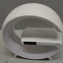 Smart Wireless Charging Alarm Clock with Bluetooth Speaker, App Controlled Bedside Lamp Table Light and Night Light, Bedroom Home Decor, Gift for Girls Boys and Family for Birthday Christmas (White) (1 pack)