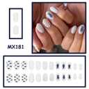 Short Oval Press on Nails Cute Summer Fake Nails, Blue Fish & Starfish & Plaid Designs, Glossy Acrylic False Nails for Women, Reusable Stick on Nails for Summer Beach Manicure 24Pcs