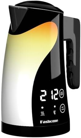 Electric Kettle Temperature Control, 5 Temp Presets, 2H Keep Warm, Double Wall Stainless Steel, 1.25L Cool-Touch Design with Auto Shut-Off, Water Boiler Heater, 360° Rotating Base, (Black)