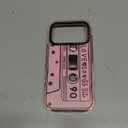 for iPhone 17 Pro Case Cute - Compatible with Magsafe - Durable Shockproof 6.6 ft Drop Impact Phone Case - Funny Cassette Tape Design (6.3") Glitter Pink