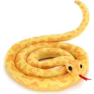 HWD 3.6 ft Long Soft Snake Dolls, Cute Stuffed Animals Plush Pranks Spoof Stuff Toys, Gifts for Kids, Children, Birthday, Halloween, Christmas, Home Decoration (Yellow)