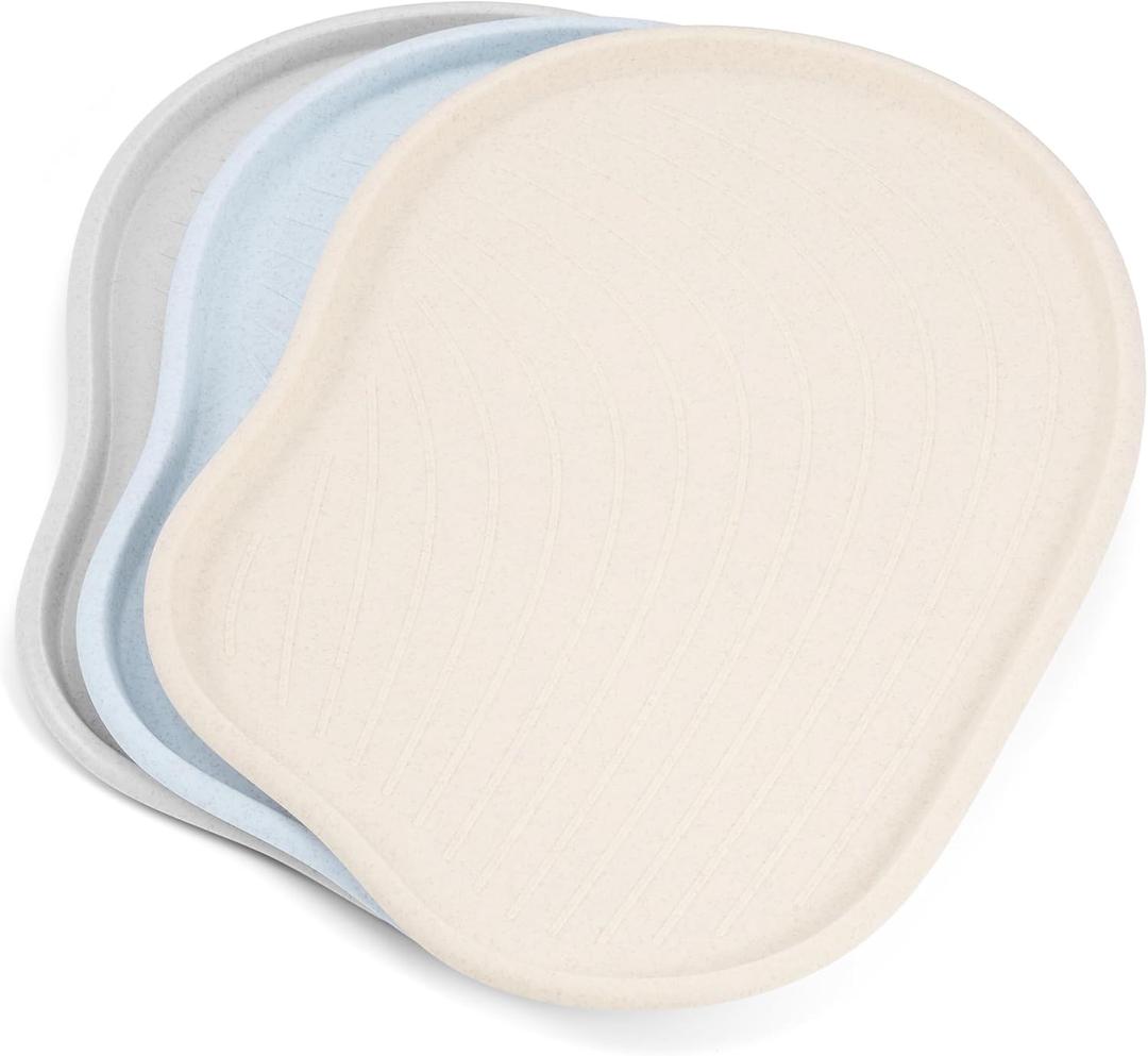 Li&Zhao Plastic Serving Trays - 3 PCS Large Restaurant Trays for Party, Picnic, Holidays (3 Colors) Bubble