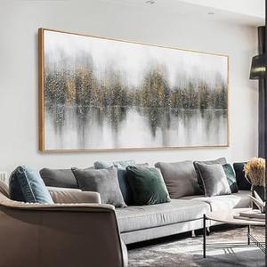 Abstract Wall Art Black Gray And White Painting With Gold Foil Abstract Pictures For Wall Decor Modern Abstract Canvas Painting Artwork For Living Room Bedroom Home Office Wall Decorations 29” x 39”