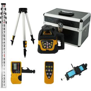 Self-Leveling 0.11"/100' Rotary Laser, 2000' Rotary Laser Level Kit, IP66 with Aluminum Tripod, Grade Rod for Grading Self-Leveling 0.11"/100' Rotary Laser, 2000' Rotary Laser Level Kit, IP66 with Aluminum Tripod, Grade Rod for Grading