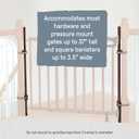 Summer Infant Banister to Banister Gate Mounting Kit - Fits Round or Square Banisters, Accommodates Most Hardware & Pressure Mount Baby Gates up to 37 Tall, Gate Sold Separately