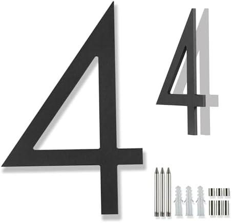 8 Inch Large house Numbers for Outside Modern Metal, Black Modern Address Numbers Floating and Flush Mount Aluminum Home Address Numbers (4)