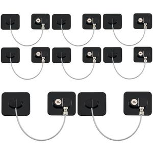 HalfofLife Refrigerator Lock, Child Safety Cabinet Locks, Mini Fridge Locks for Adults, Heavy Duty Lock for Refrigerator Cabinets, Drawers, Safety with Key, Black (2 PCS)