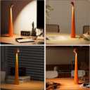 HAPYGI Portable Cordless LED Desk Lamp, Rechargeable Wireless Table Lamp, 3-Level Brightness, Patio & Bedside Night Light, Dining Room Ambient Reading Light (Orange)
