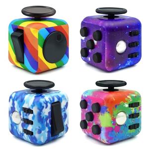 Lollyx Fidget Toy Cube, 3 Pack Cube Fidget Anxiety Relief Toys for Kids and Adults, 6 Sided Fidget Toys Cube Hand-Held for Adults, Audible/Silent Cube Toys Fidget for ADD/ADHD/OCD