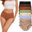 Womens Underwear High Waist Tagless 7 Pack Panties Seamless Full Coverage Briefs Silky Stretch, Size: XX-Large