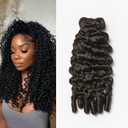 ASHINE Burmese Curly Bundles Human Hair Unprocessed Raw Burmese Curly Water Wave Human Hair Single Bundle 20 inch Natural Black