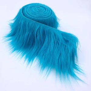 Ice Fabrics Craft Faux Fur Fabric Pre Cut Rolls - 6"x60" Fur Ribbon Mohair Fabric Strips - Super Soft and Fuzzy - Perfect for Crafts, Costumes & Decoration - Turquoise - 6x60
