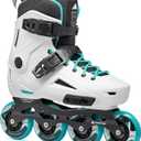Rollerblade Lightning Women's Urban Inline Skate, White and Aqua (7)