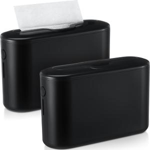 Mifoci 2 Pcs Paper Towel Dispenser Countertop Bathroom Multifold Hand Paper Towel Holder Dispenser for Toilet Bedroom Kitchen(Black)