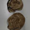 SARLA 2 PCS Messy Hair Bun Hair Pieces Wavy Curly Synthetic Updo Fake Scrunchies Ponytail Extension for Women Sand