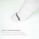 Womens Cotton Ankle Socks with Comfy Cushioned Bottom and Arch Compression, Running, Sports, Works (6 Pairs) (White)